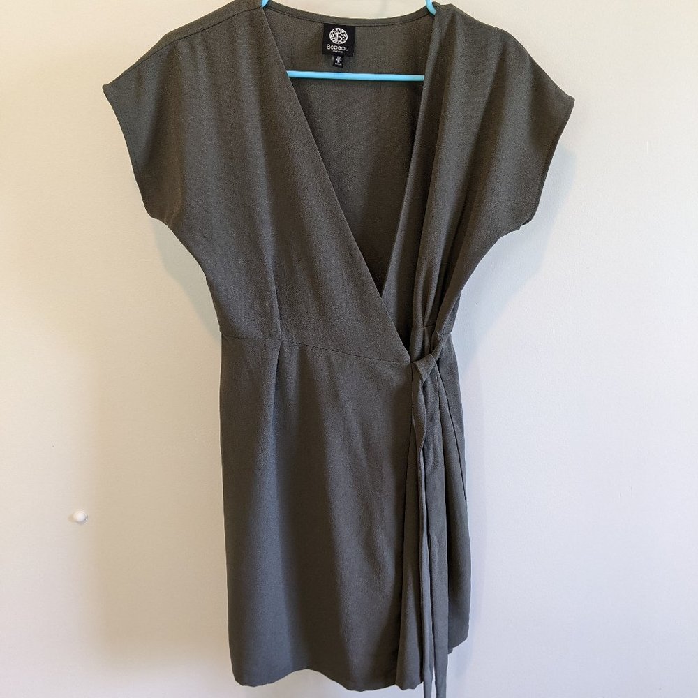 green wrap dress
